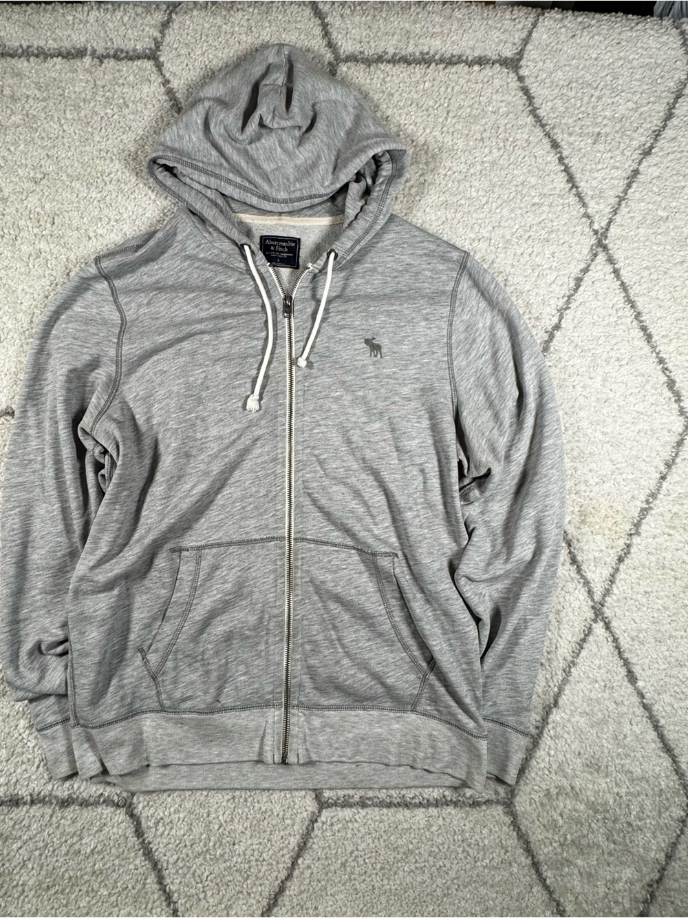 Abercrombie & Fitch Men's Heather Gray Full-Zip Hoodie